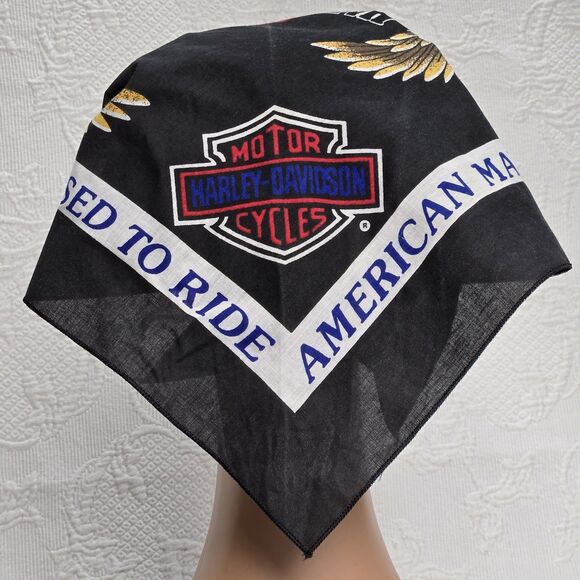 Vintage Harley Davidson Motorcycle American Eagle Bandana Biker Easy Rider - Picture 3 of 9